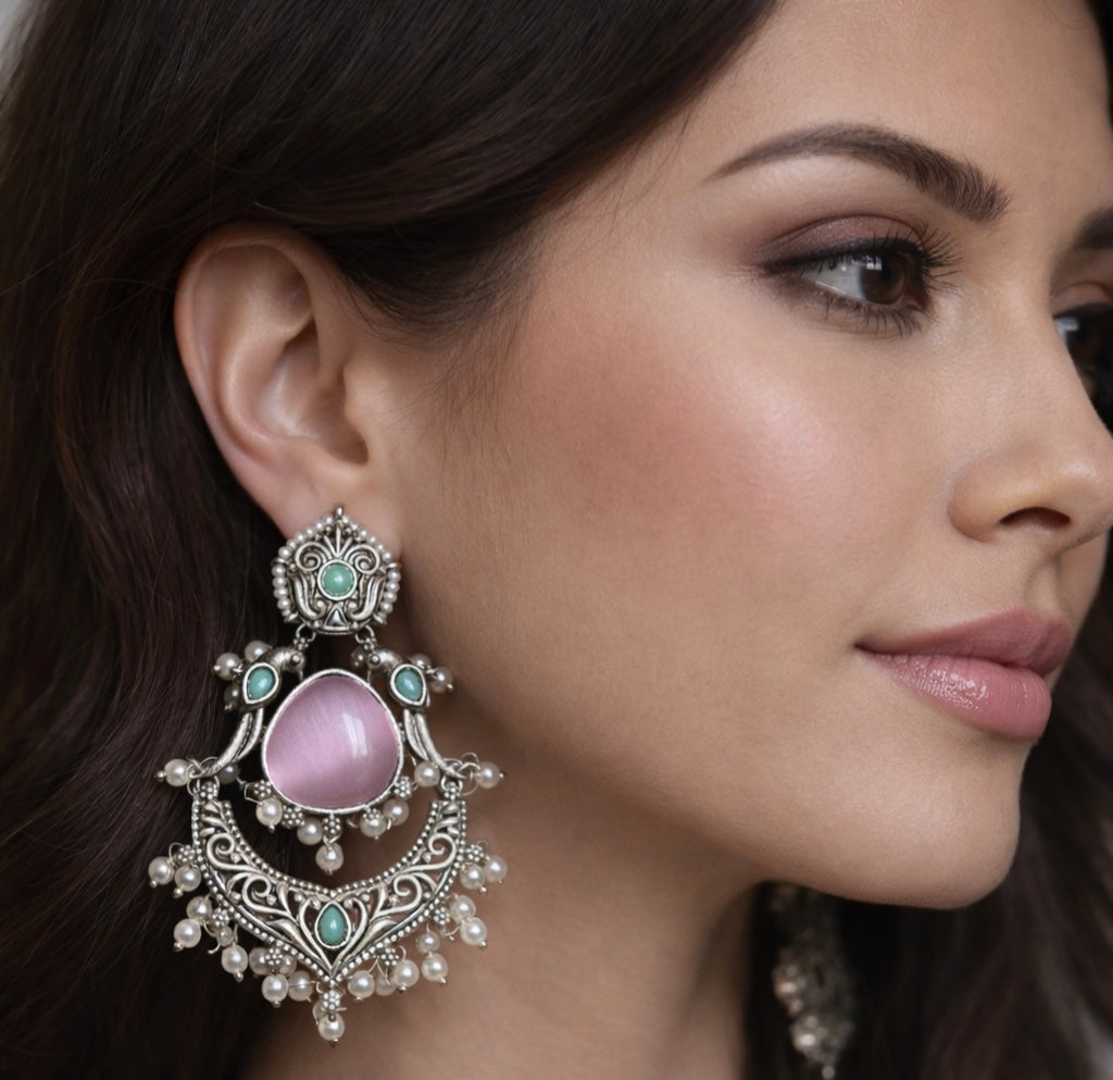 Oxidized Silver Earrings