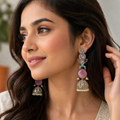 Blush Aqua Chandrika Jhumkas