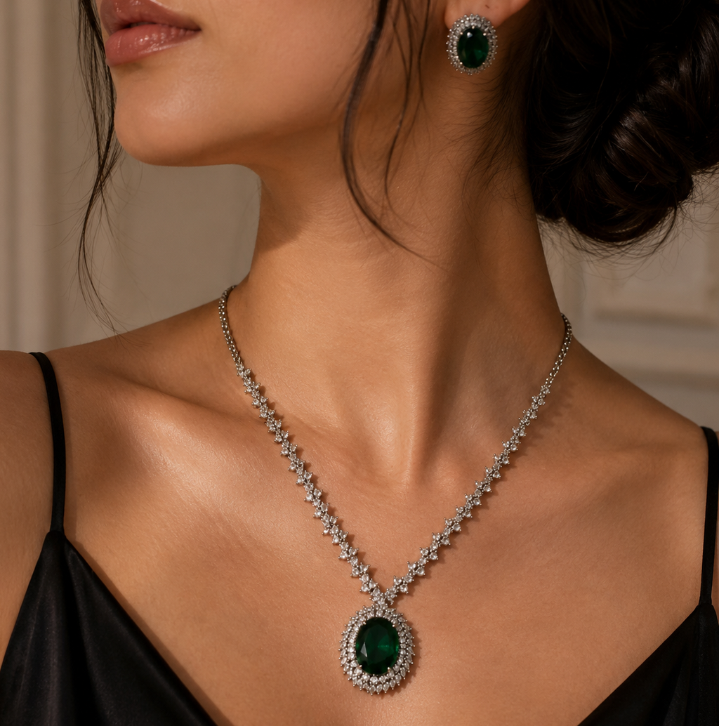 Emerald Royale AD Necklace Set
