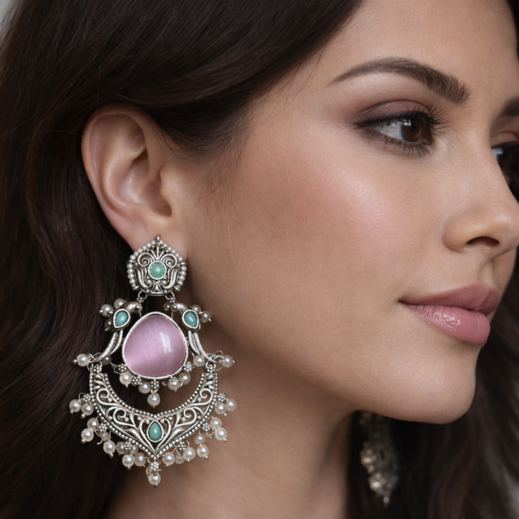 Antique Silver Statement Earrings