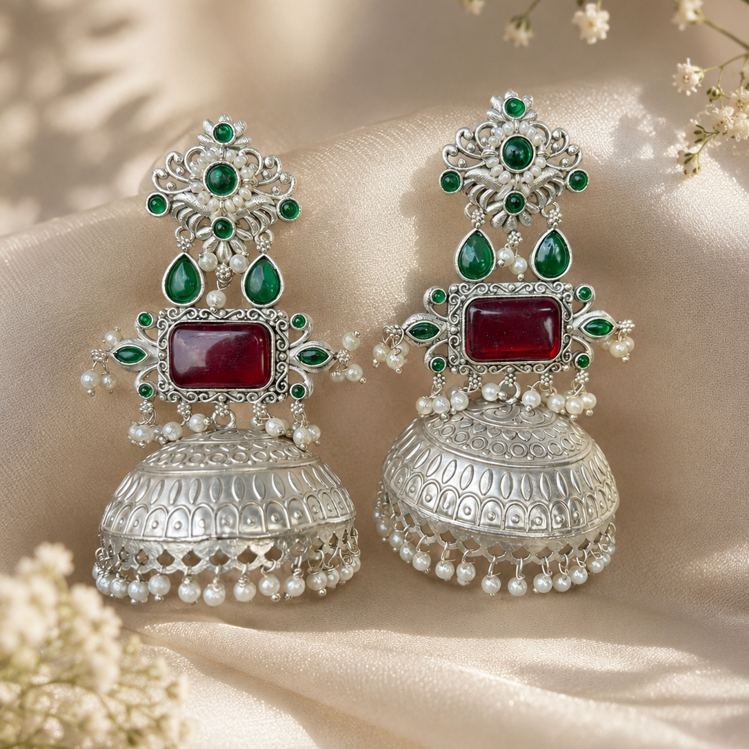 Blush Maroon Heritage Jhumka