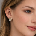 Elegant Pearl Crystal Stud Earrings