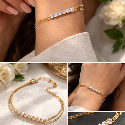 Anti Tarnish Golden Stone Bracelet