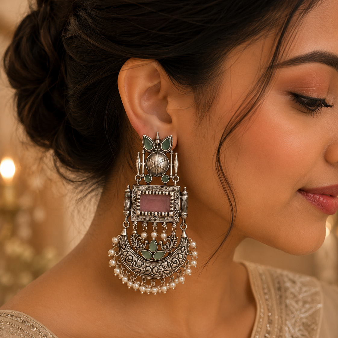 Gulnaar Mirror Pearl Chandeliers