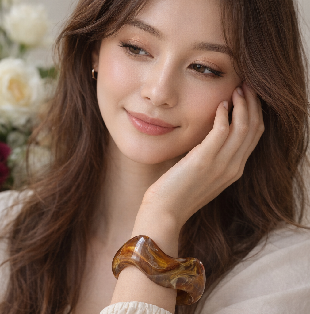 Amber Flow Resin Bangle