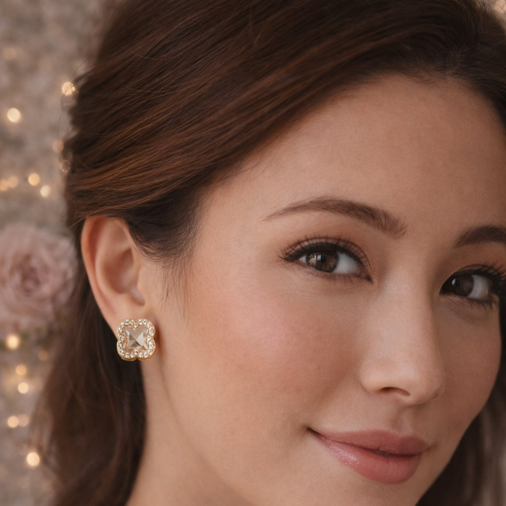 Golden Clover Halo Studs