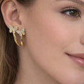 Crystal Butterfly Dual Hoop Earrings