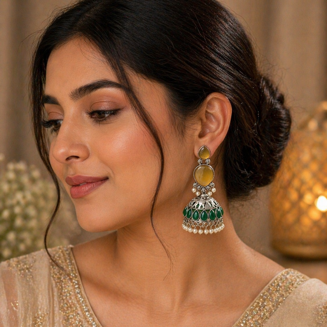 Emerald Noor Jhumka