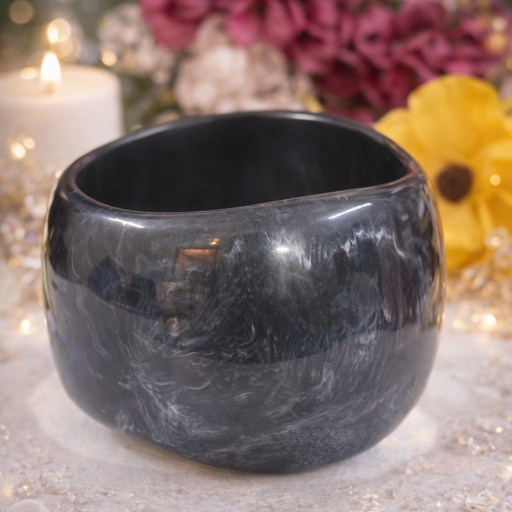 Midnight Marble Resin Bangle
