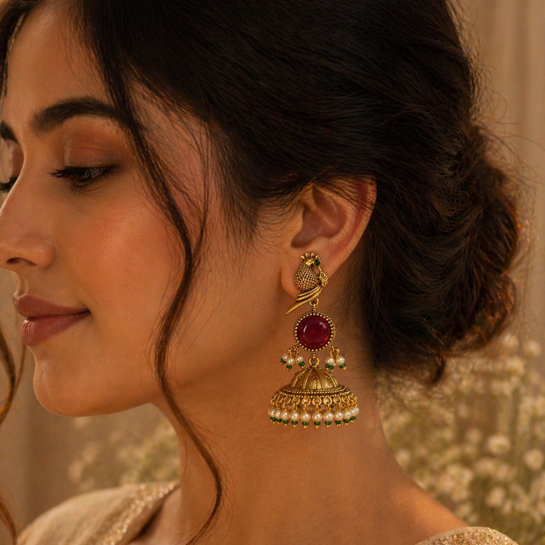 Mayura Noor Jhumkas