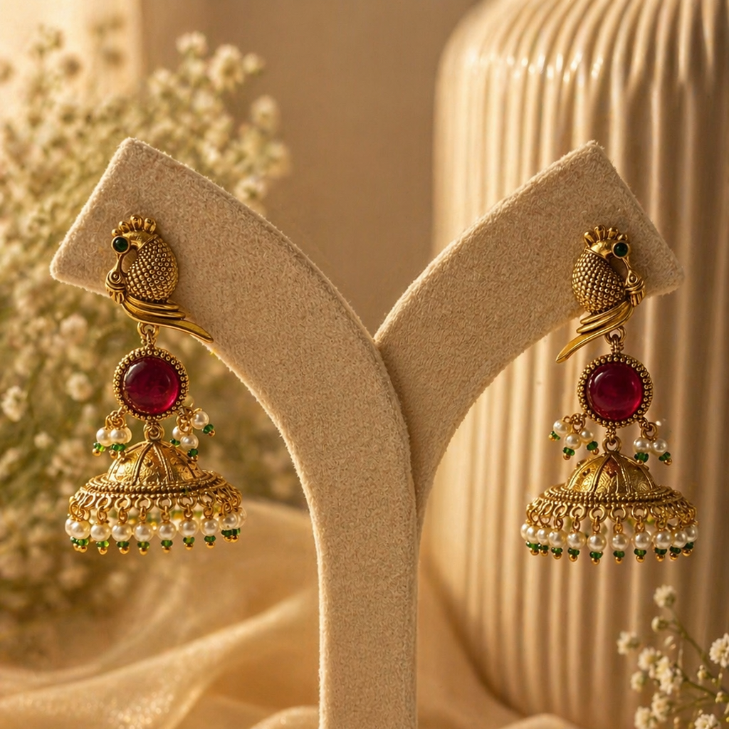 Mayura Noor Jhumkas