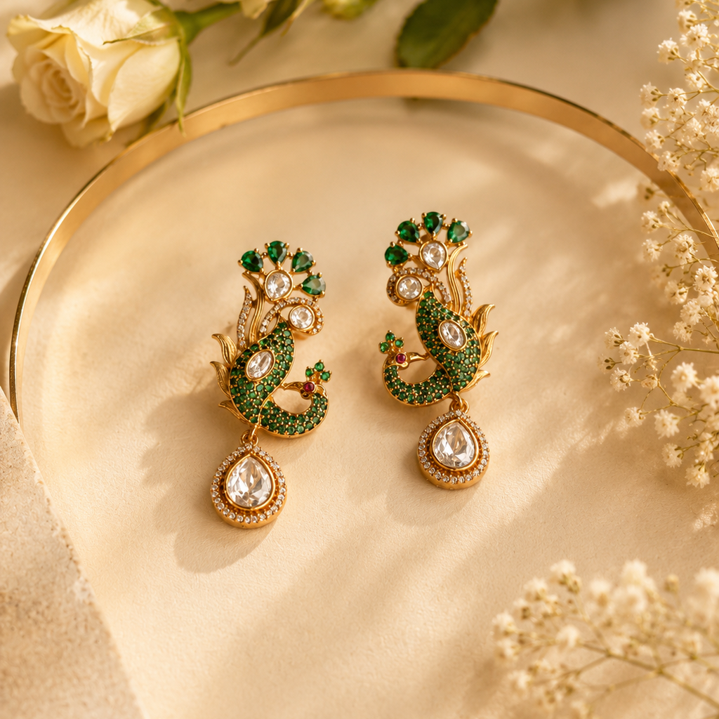 Emerald Mayura Collar Set