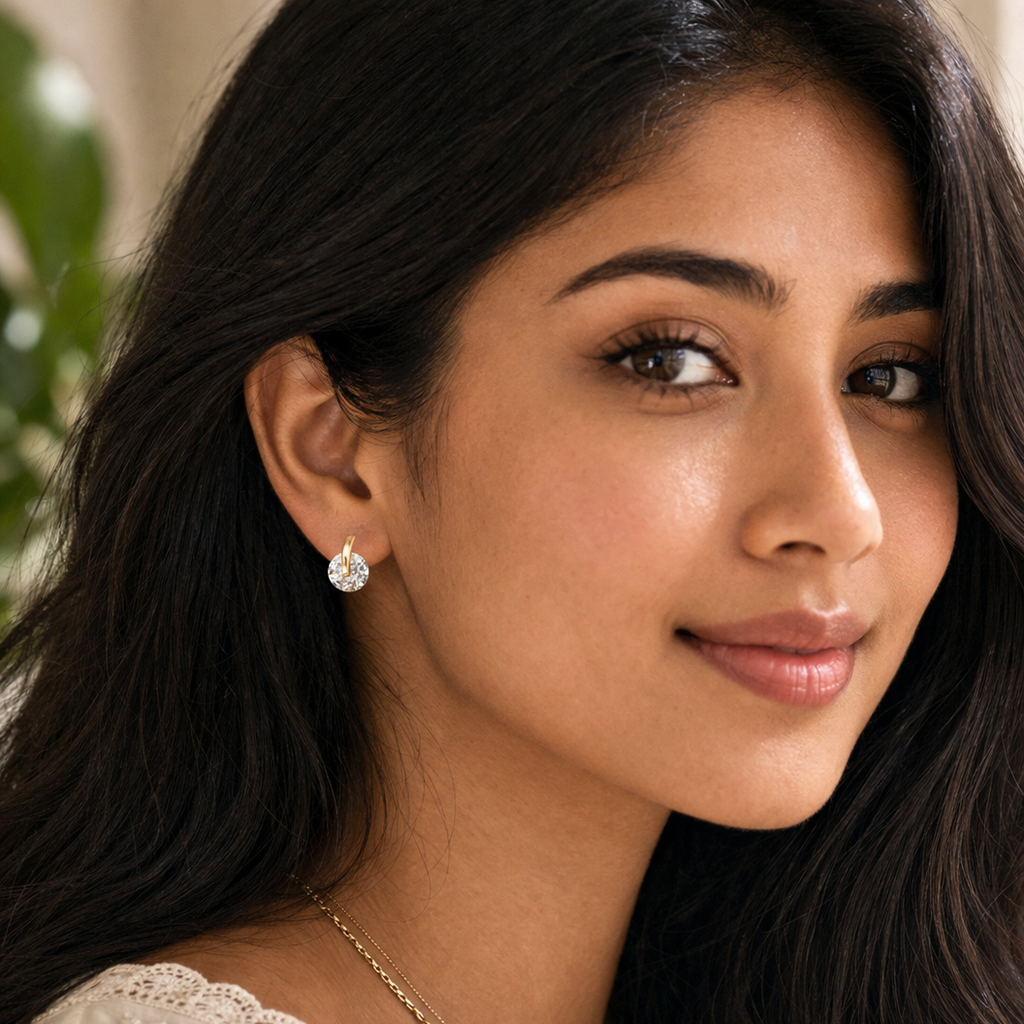 Anti Tarnish Crystal Drop Loop Earrings