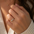 Twin Radiance Teardrop Ring
