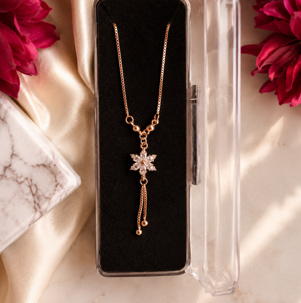 Anti tarnish Aurora Bloom Pendant Necklace