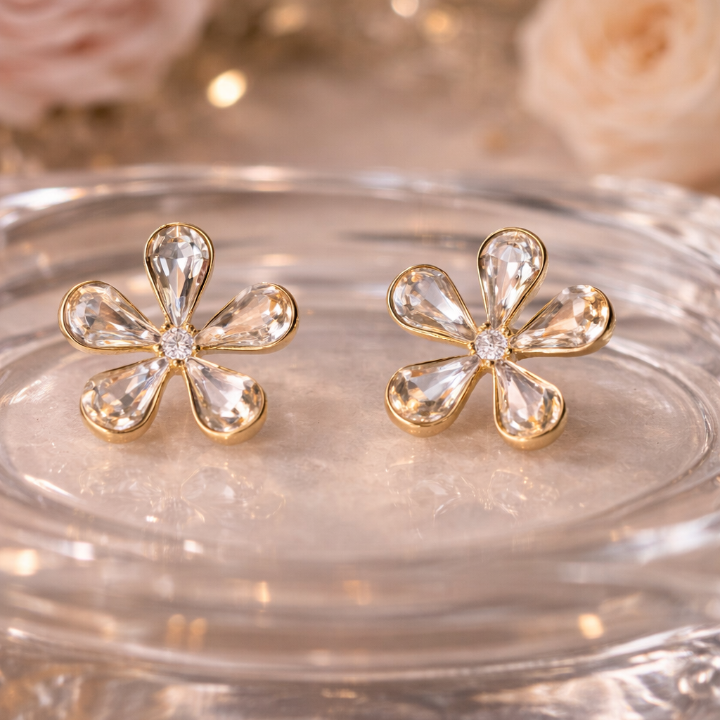 White Flower Earrings
