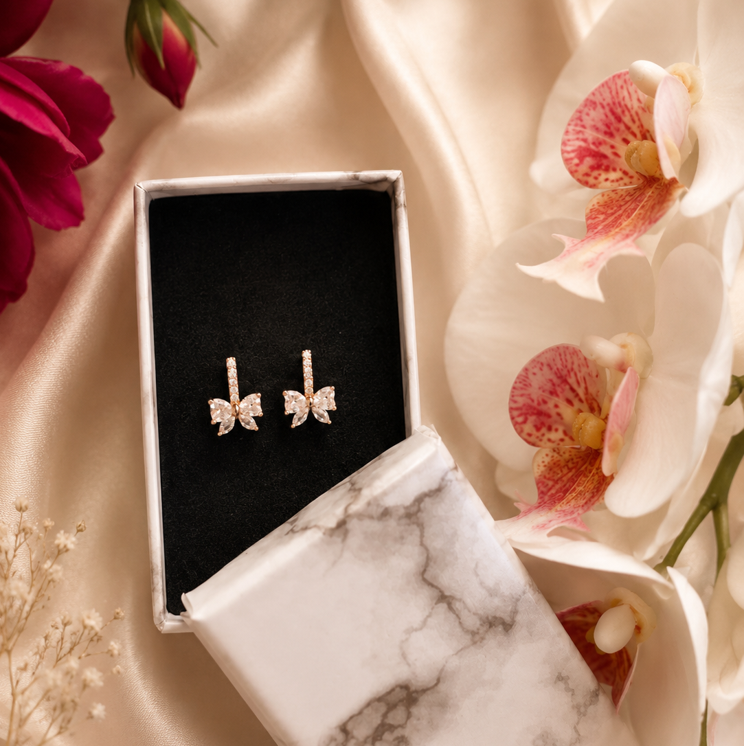 Anti tarnish Butterfly Charm Huggie Earrings