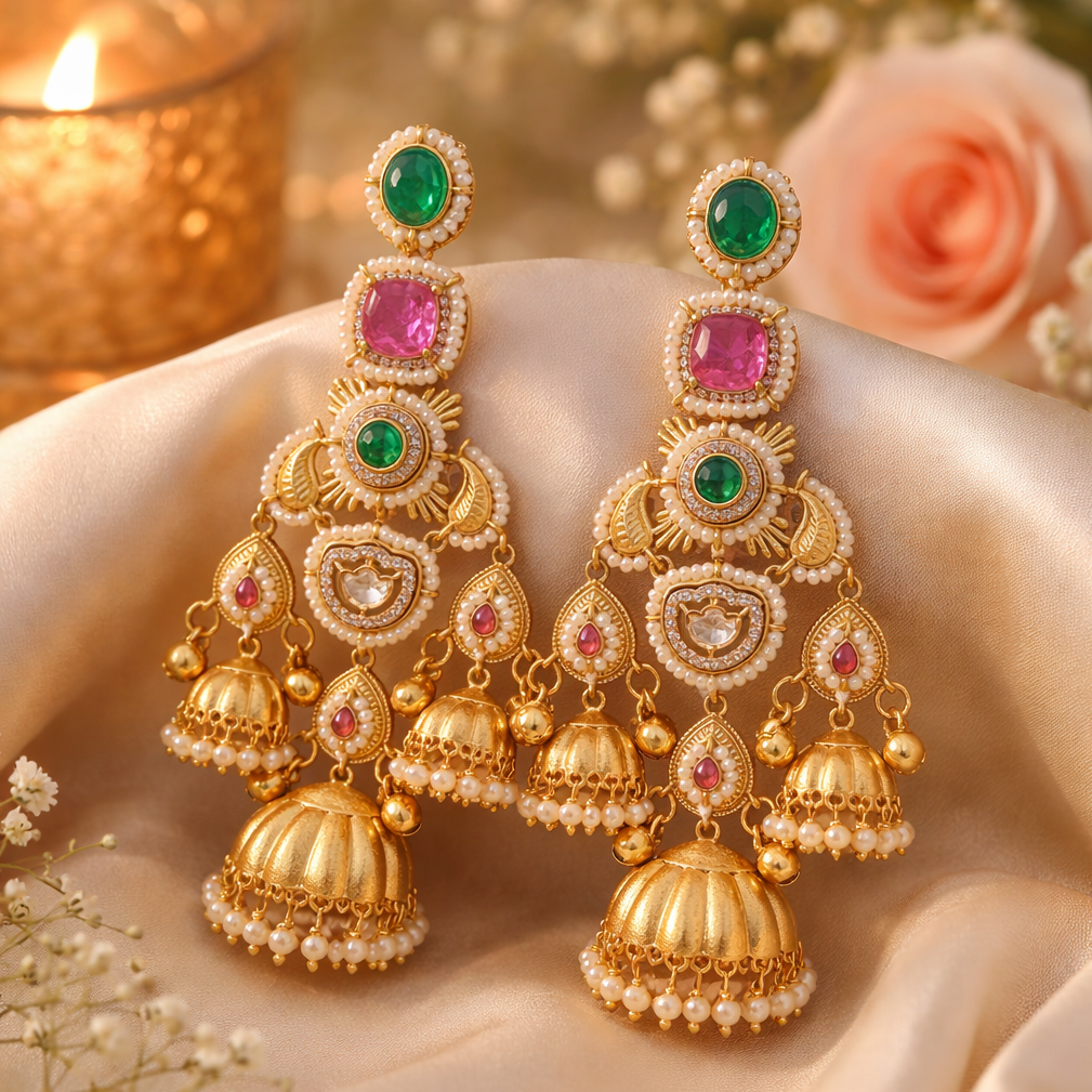 Heavy Bridal Chandelier Earrings