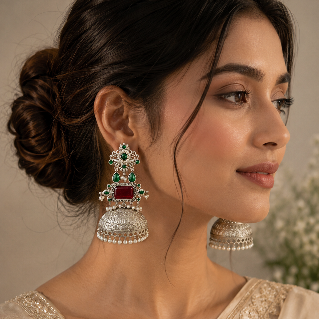 Blush Maroon Heritage Jhumka