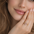 Rose Heart Halo Ring