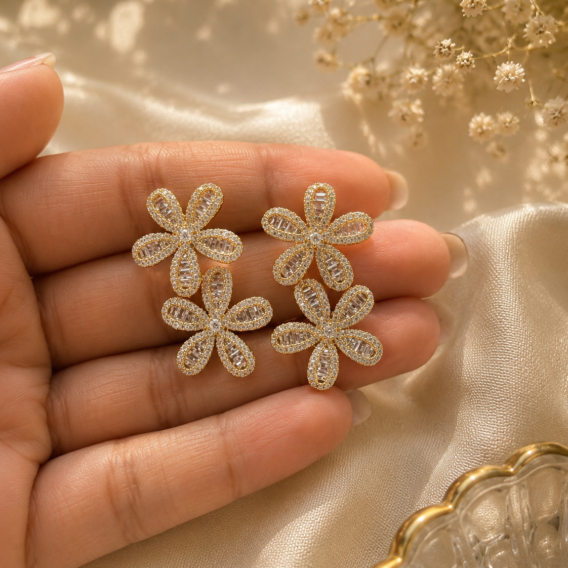 Golden Blossom Pendant Set