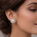Celeste Pearl Halo Studs