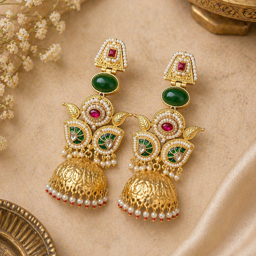 Gulnaar Peacock Jhumka