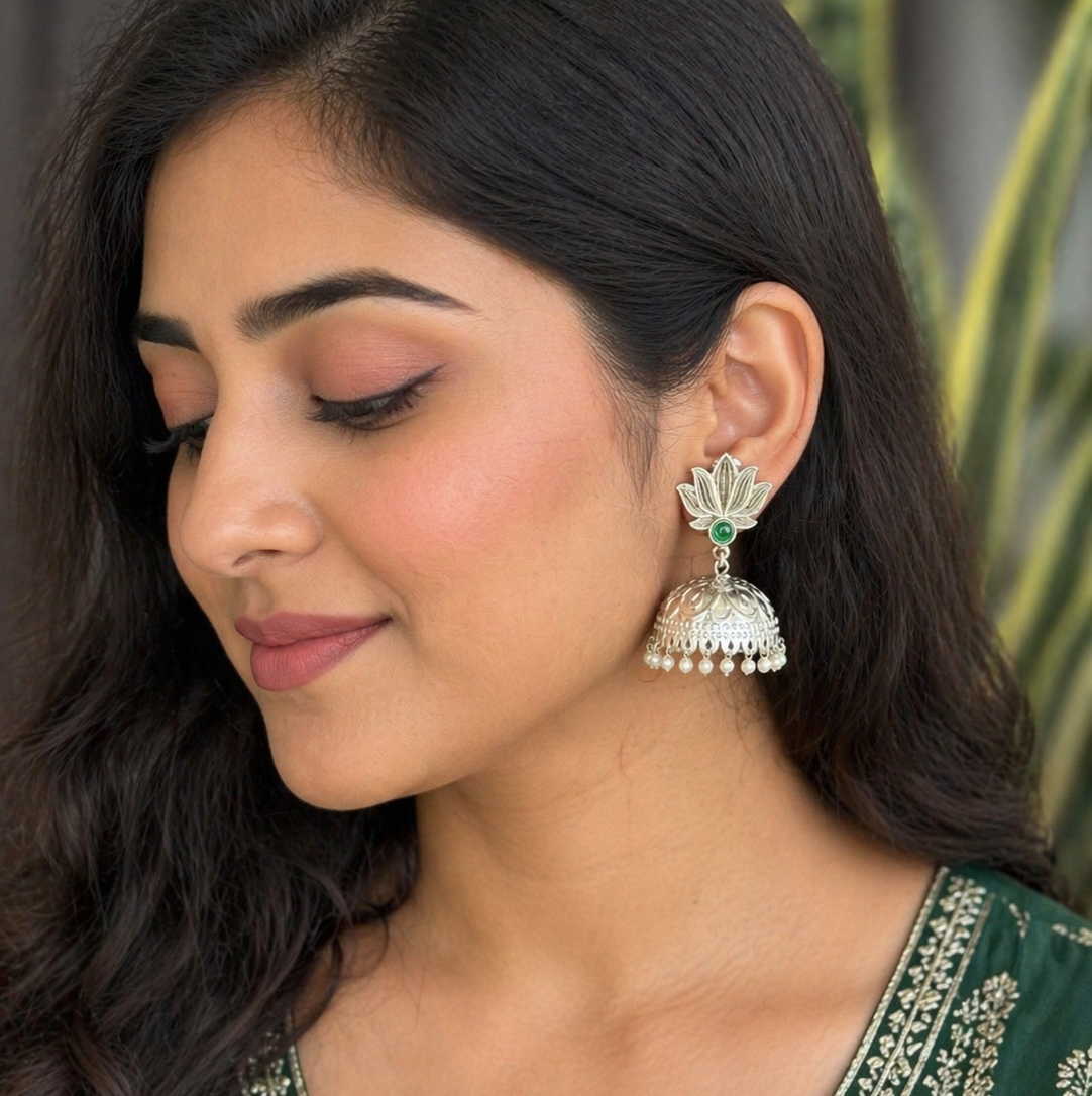 Panna Lotus Jhumka