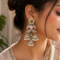 Mayurika Triple Jhumka Earrings