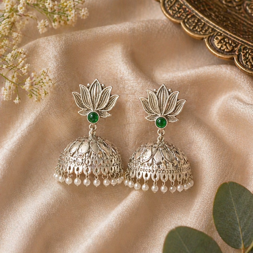 Panna Lotus Jhumka
