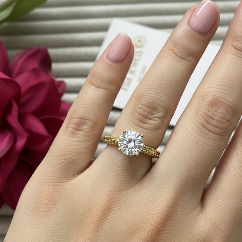 Adjustable Gold Stone Ring