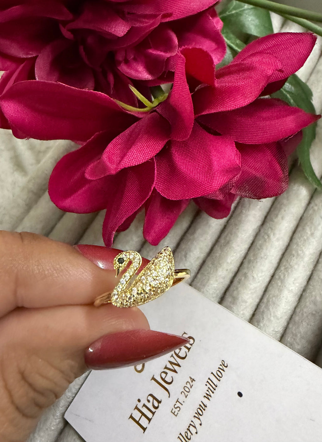 Adjustable Swan Ring