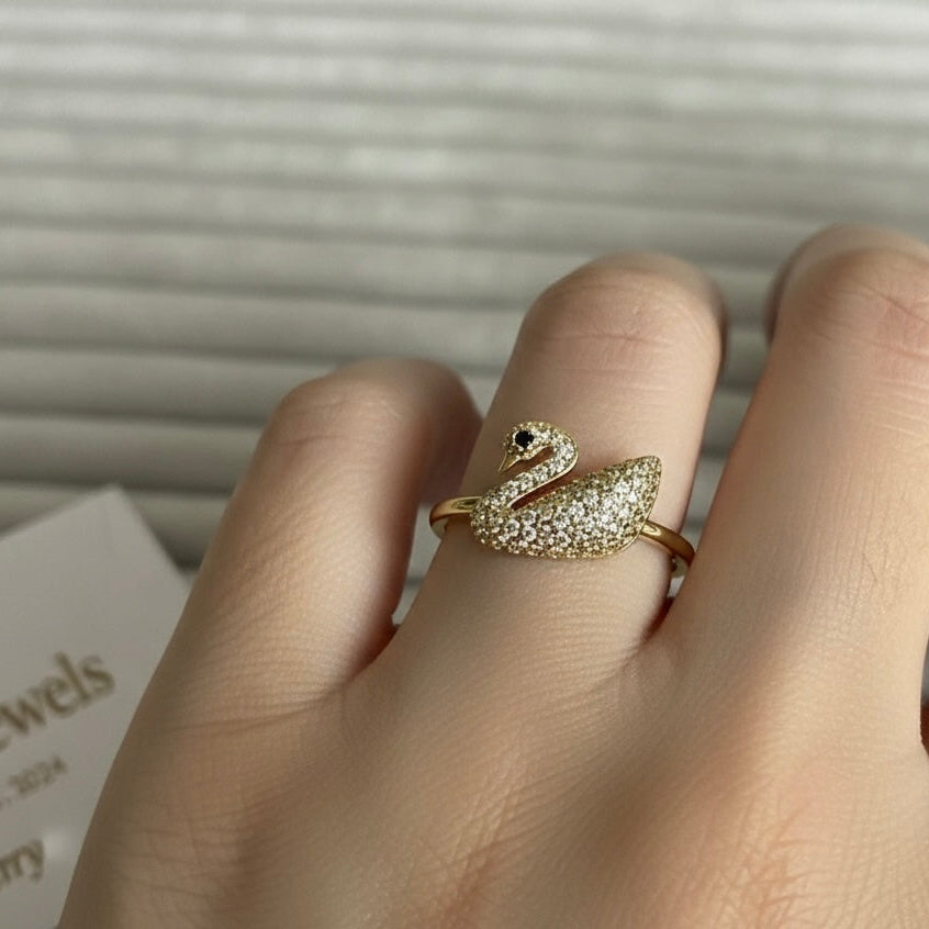 Adjustable Swan Ring