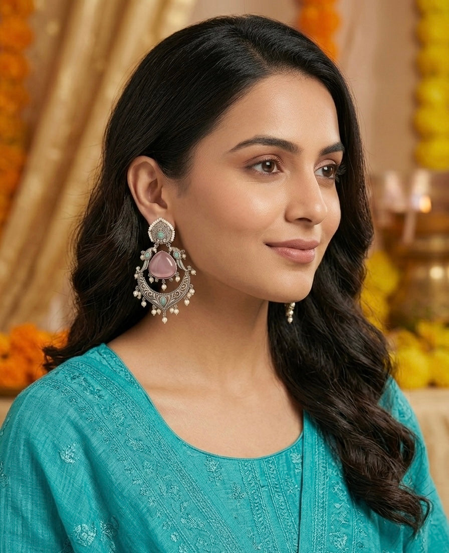 Antique Silver Statement Earrings