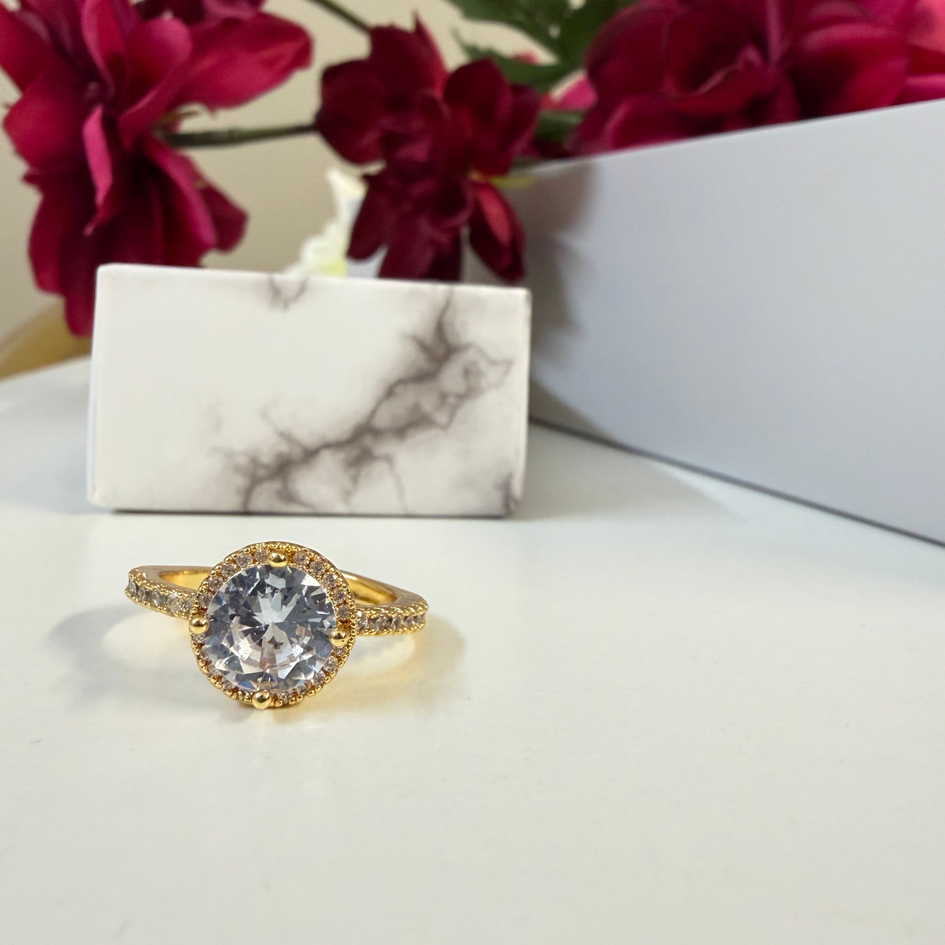 Graceful Round Cut Stone Ring