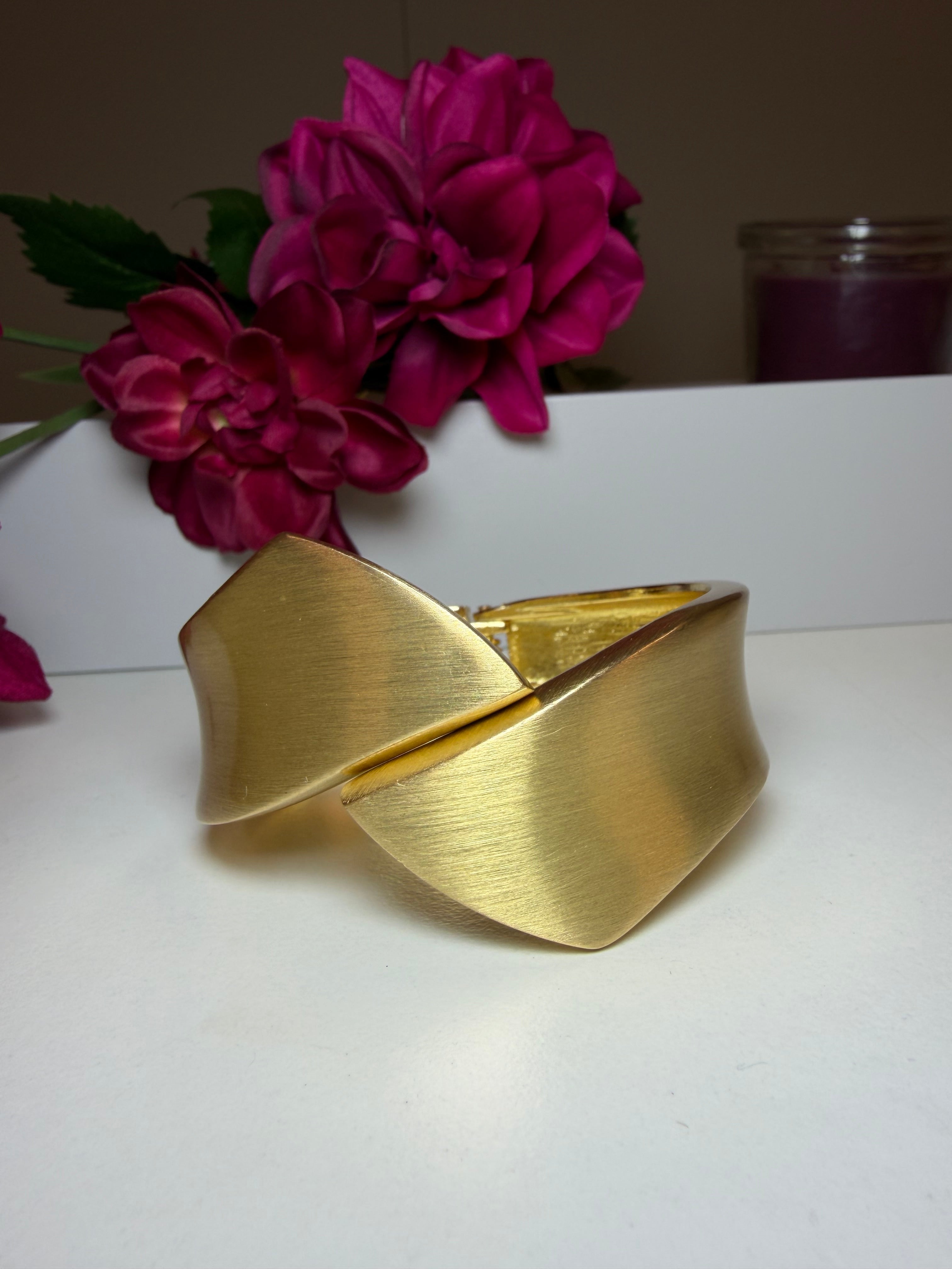 Sculpted Wrap Gold Cuff Bracelet