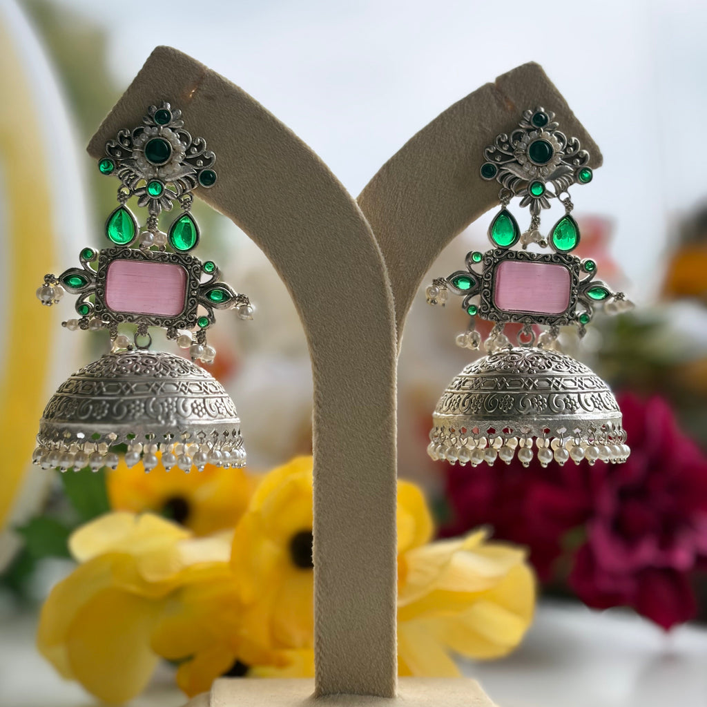 Blush Emerald Heritage Jhumka