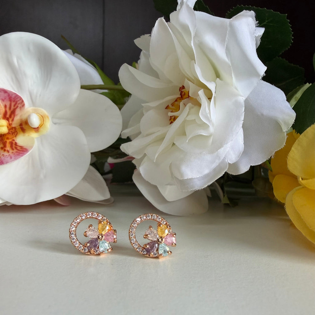 Anti Tarnish Pastel Bloom Halo Earrings