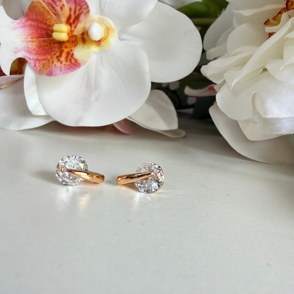 Anti Tarnish Crystal Drop Loop Earrings