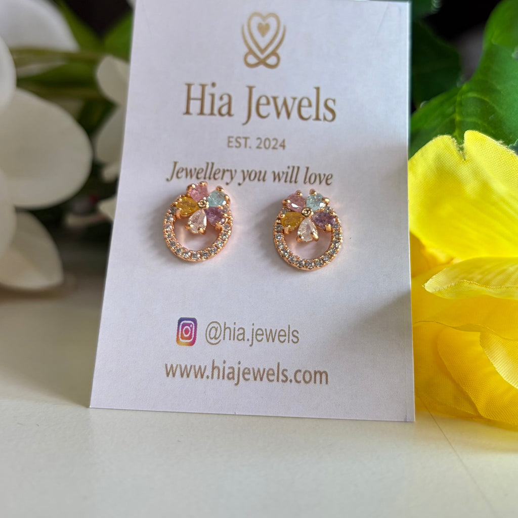 Anti Tarnish Pastel Bloom Halo Earrings