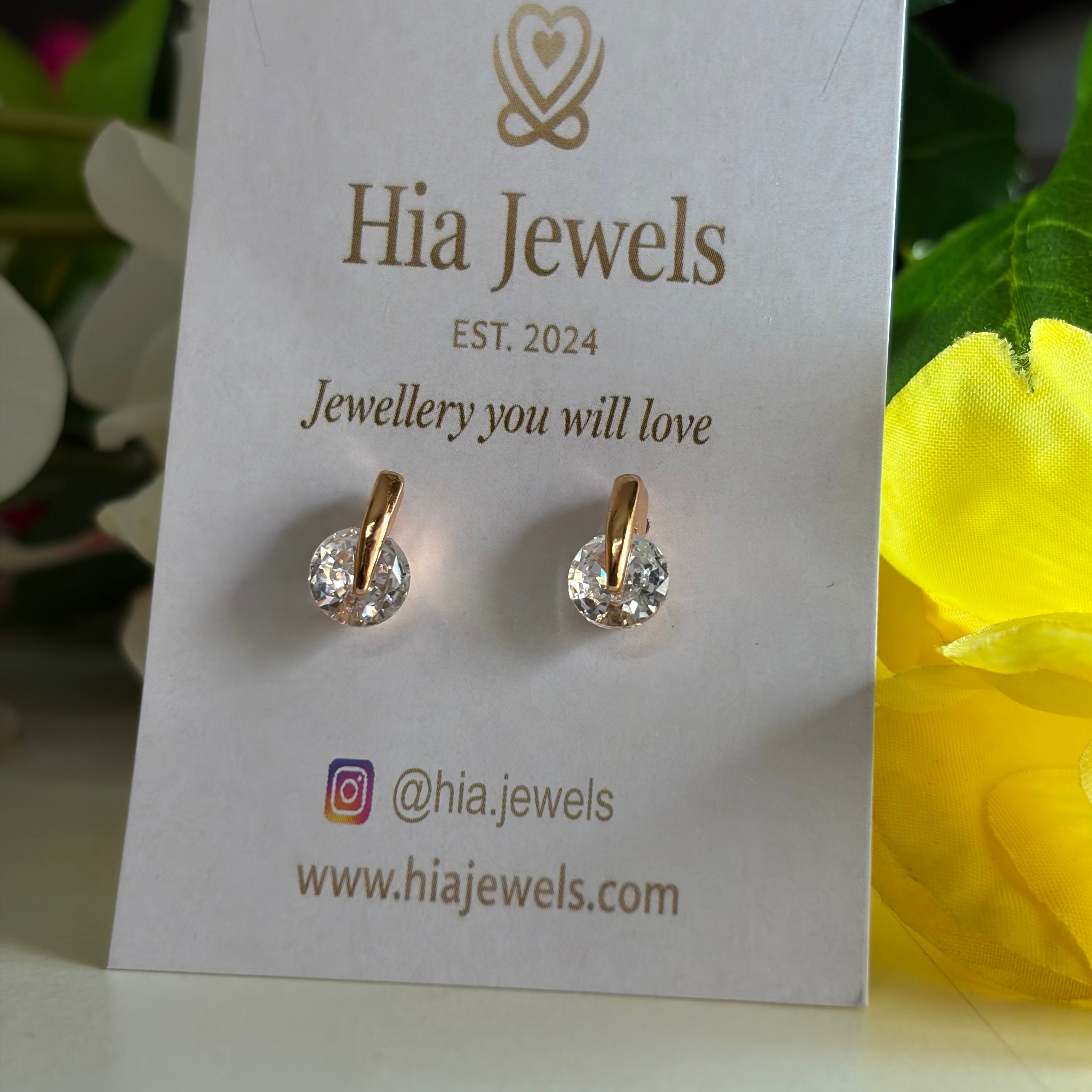 Anti Tarnish Crystal Drop Loop Earrings