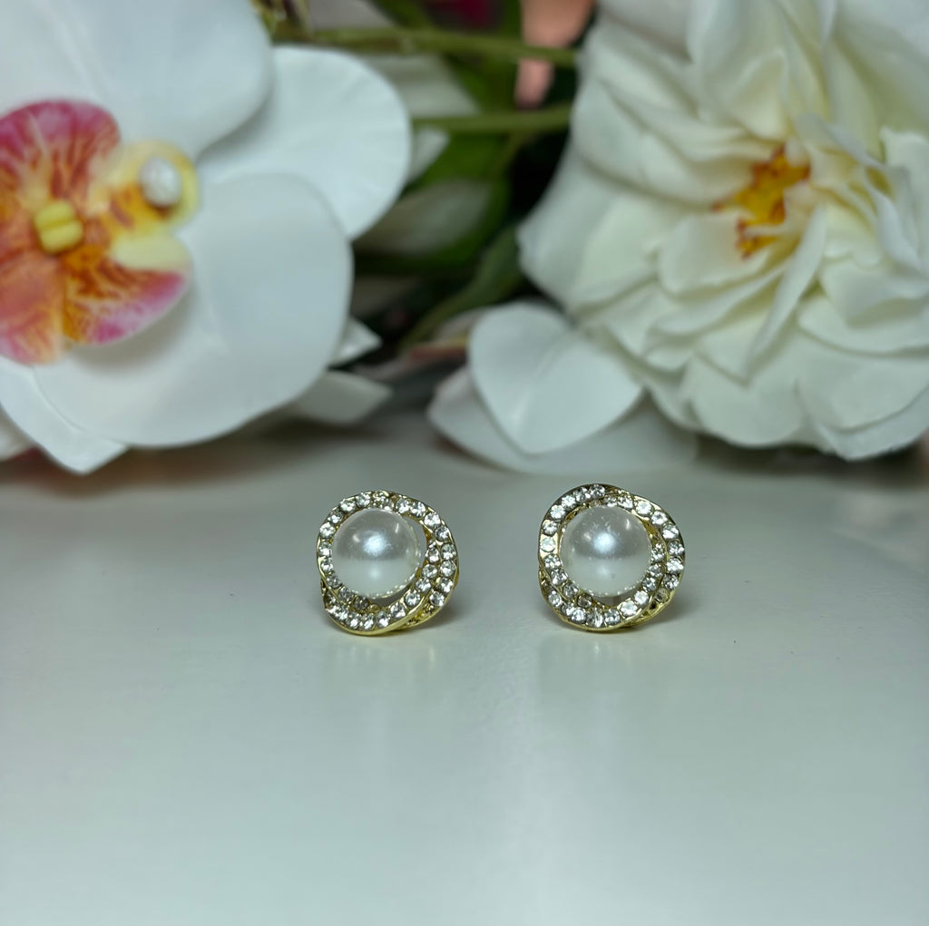 Celeste Pearl Halo Studs
