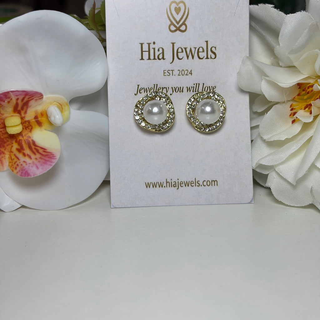 Celeste Pearl Halo Studs