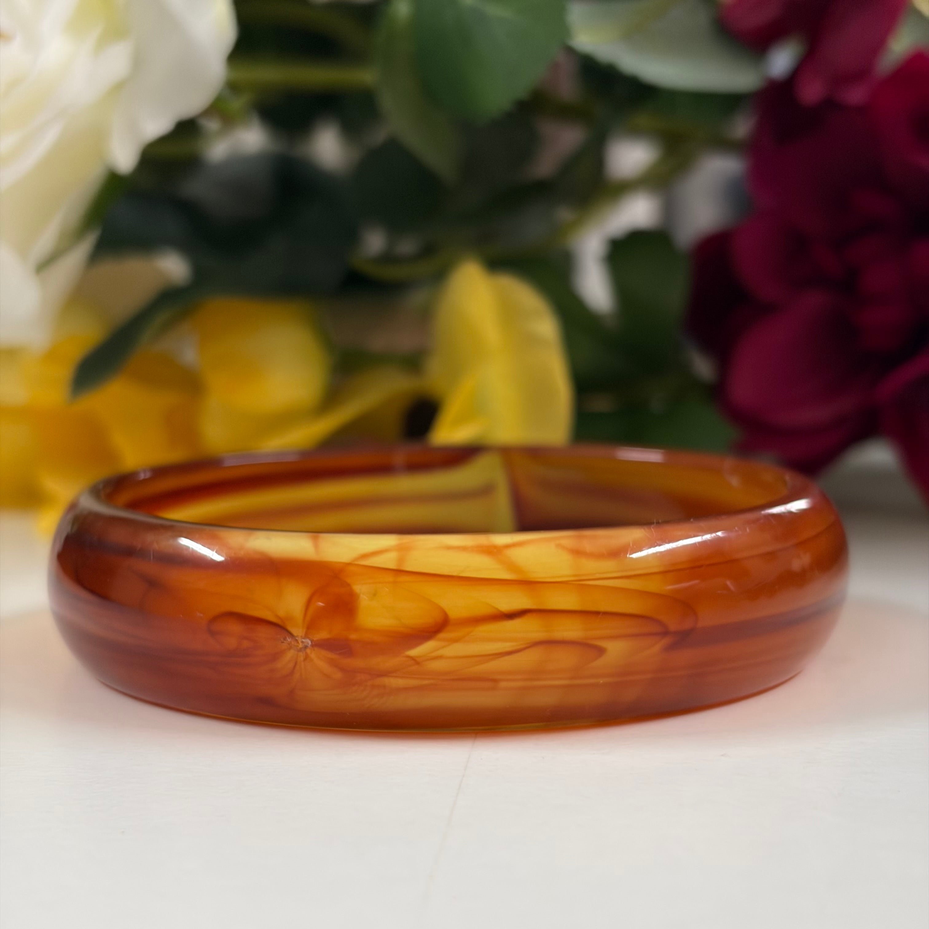 Amber Bloom Resin Bangle
