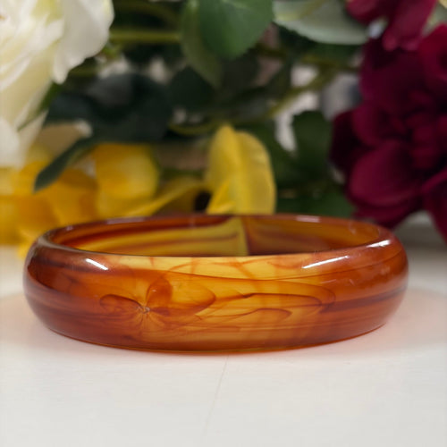 Amber Bloom Resin Bangle