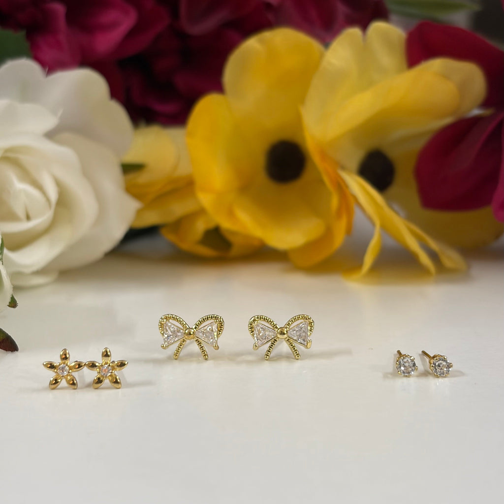Golden Charm Trio Stud Set