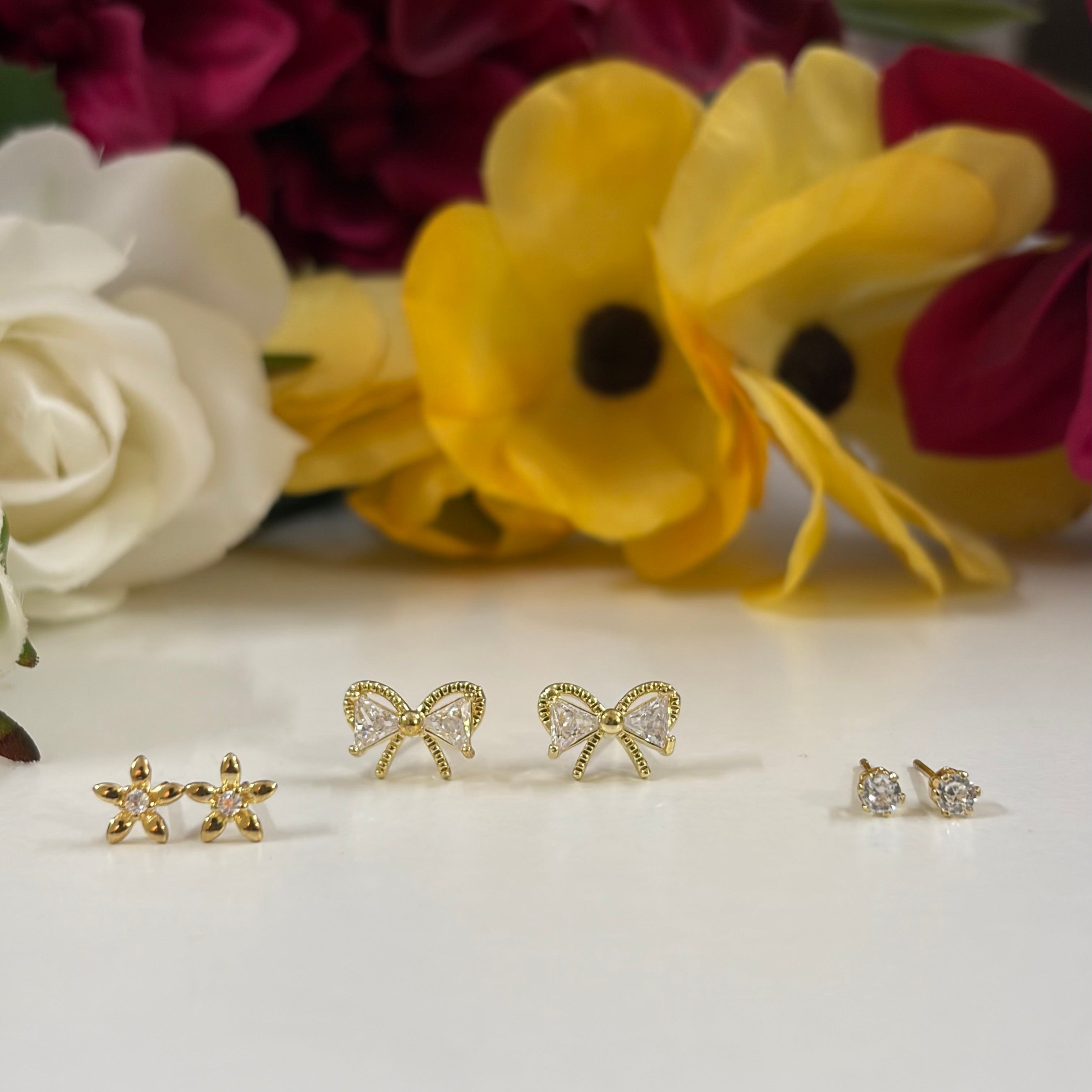 Golden Charm Trio Stud Set