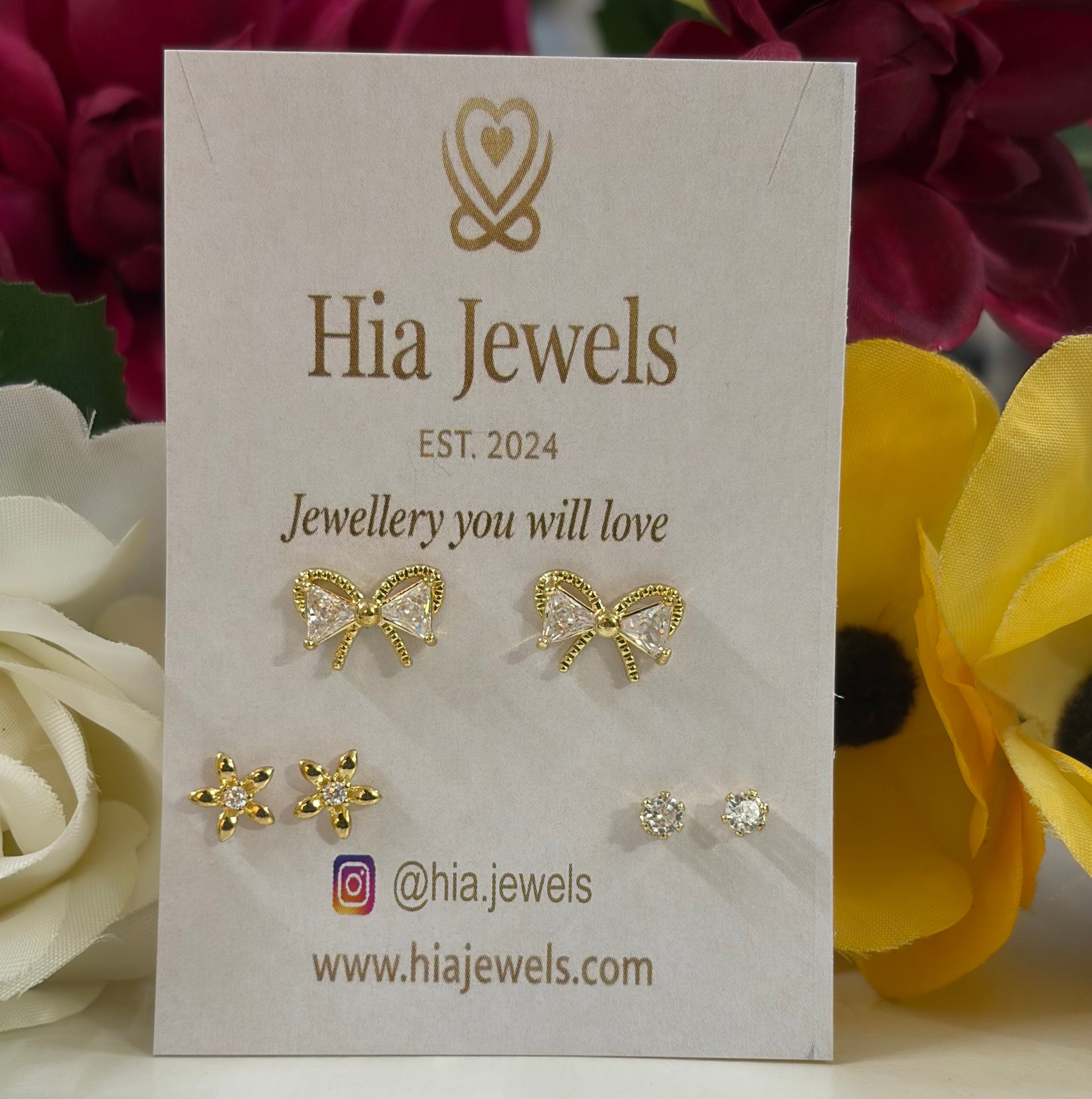 Golden Charm Trio Stud Set