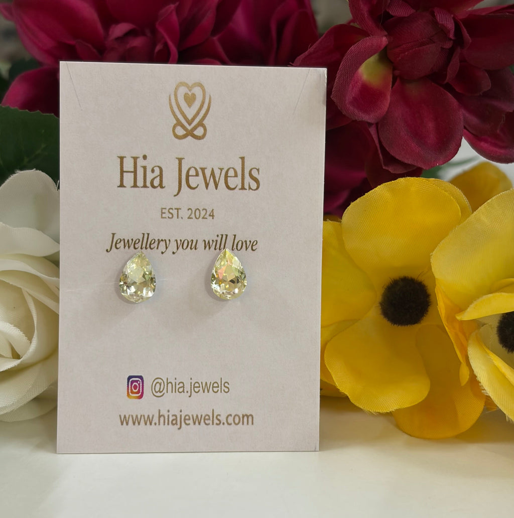Golden Aura Teardrop Studs