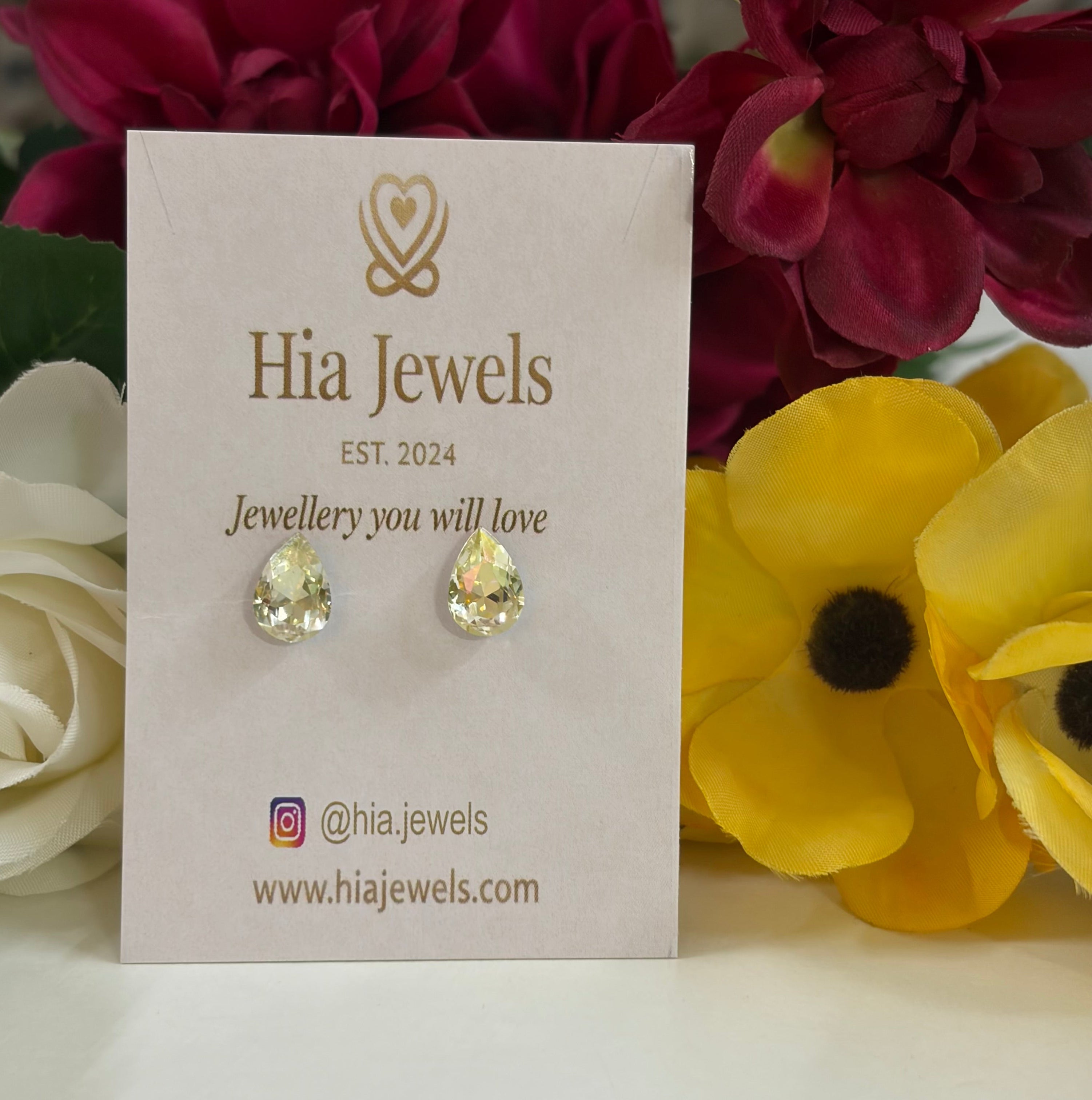 Golden Aura Teardrop Studs